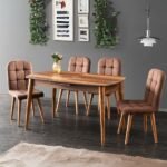 Ludovica Fransız Retro Still Açılır Ceviz Yemek Masası 90x170