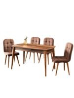 Ludovica Fransız Retro Still Açılır Ceviz Yemek Masası 90x170 - Görsel 5