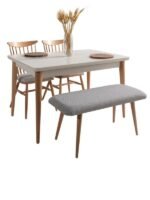 Ludovica Fransız Retro Still Açılır Ceviz Yemek Masası 90x170 - Görsel 27