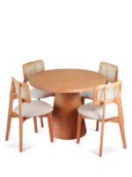 Lulu İskandinav Natural Ahşap Masa Sandalye Takımı 100x100 - Görsel 2