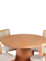 Lulu İskandinav Natural Ahşap Masa Sandalye Takımı 100x100 - Görsel 3