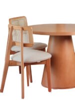 Lulu İskandinav Natural Ahşap Masa Sandalye Takımı 100x100 - Görsel 4