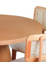 Lulu İskandinav Natural Ahşap Masa Sandalye Takımı 100x100 - Görsel 5