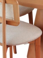 Lulu İskandinav Natural Ahşap Masa Sandalye Takımı 100x100 - Görsel 6