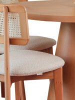 Lulu İskandinav Natural Ahşap Masa Sandalye Takımı 100x100 - Görsel 7