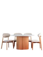 Luna Oval Natural Ahşap Bohem Masa 80x150 - Görsel 10