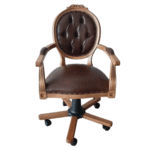 Madalyon Ahşap İşlemeli Çalışma Sandalyesi - Görsel 3