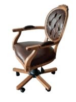 Madalyon Ahşap İşlemeli Çalışma Sandalyesi - Görsel 4