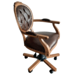 Madalyon Ahşap İşlemeli Çalışma Sandalyesi - Görsel 5