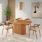 Midas İskandinav Natural Ahşap Masa Sandalye Takımı 80x150