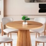 Milas Natural Ahşap Bohem Yemek Masası 130x130