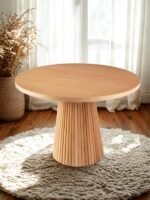 Milas Natural Ahşap Bohem Yemek Masası 130x130 - Görsel 3