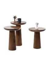 Mira Bohem Üçlü Ahşap Zigon Sehpa