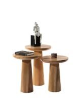 Mira Bohem Üçlü Ahşap Zigon Sehpa - Görsel 13