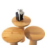 Mira Bohem Üçlü Ahşap Zigon Sehpa - Görsel 17