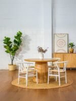 Mistral İskandinav Doğal Ahşap Mutfak Masası 120x120 - Görsel 2