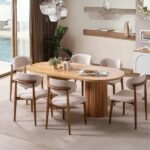 Narven Bohem Natural Ahşap Masa Sandalye Takımı 90x180