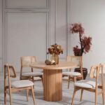 Odesa İskandinav Natural Ahşap Masa Sandalye Takımı 90x90