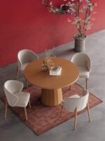 Odessa İskandinav Doğal Ahşap Mutfak Masası 100x100 - Görsel 2