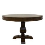 Orleans Fransız Klasik Still Yuvarlak Açılır Ceviz Masa 100x100