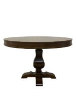 Orleans Fransız Klasik Still Yuvarlak Açılır Ceviz Masa 100x100