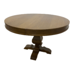 Orleans Fransız Klasik Still Yuvarlak Açılır Ceviz Masa 100x100 - Görsel 5