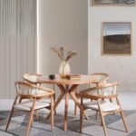 Oslo Natural Ahşap Masa Sandalye Takımı 100x100
