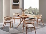 Oslo Natural Ahşap Masa Sandalye Takımı 100x100 - Görsel 3