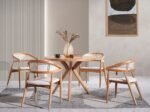 Oslo Natural Ahşap Masa Sandalye Takımı 100x100 - Görsel 4