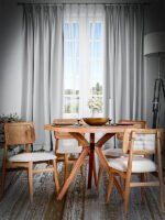 Pera Natural Ahşap Masa Sandalye Takımı 110x110