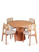 Pissa Natural Ahşap Yemek Masası 100x100 - Görsel 2