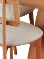 Pissa Natural Ahşap Yemek Masası 100x100 - Görsel 6