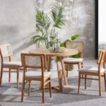 Posedion Natural Ahşap Masa Sandalye Takımı 110x110 - Görsel 3