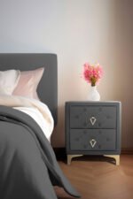 Ruby Gold Komodin, 2 Çekmeceli - Görsel 9