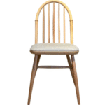 Rustica Döşemeli Classic Natural Ahşap Yemek Sandalyesi