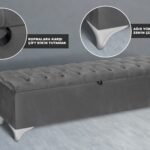 Vetra Sandıklı Bench Puf, Beyaz