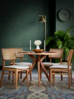 Santorini Natural Ahşap Masa Sandalye Takımı 100x100