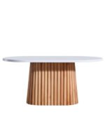 Savana Oval Ahşap Bohem Yemek Masası 80x160 - Görsel 2