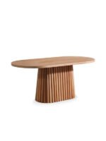 Savana Oval Ahşap Bohem Yemek Masası 80x160 - Görsel 3