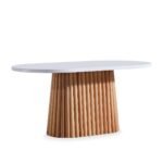 Savana Oval Ahşap Bohem Yemek Masası 80x160