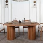 Sierra İskandinav Oval Ahşap Bohem Masa 90x190