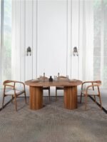 Sierra İskandinav Oval Ahşap Bohem Masa 90x190 - Görsel 9