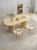 Sierra İskandinav Oval Ahşap Bohem Masa 90x190 - Görsel 10