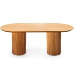 Sierra İskandinav Oval Natural Ahşap Bohem Masa 90x180 - Görsel 6