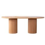 Soleil İskandinav Oval Natural Ahşap Bohem Masa 80x170