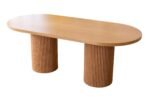 Soleil İskandinav Oval Natural Ahşap Bohem Masa 80x170 - Görsel 4