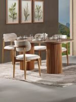 Soleil İskandinav Oval Natural Ahşap Bohem Masa 80x170 - Görsel 6