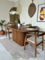 Terra Oval Ceviz Ahşap Bohem Masa 80x160 - Görsel 3