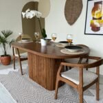 Terra Oval Ceviz Ahşap Bohem Masa 80x160 - Görsel 5