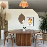 Terra Oval Ceviz Ahşap Bohem Masa 80x160 - Görsel 6